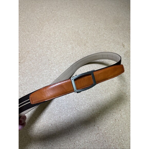 Nexbelt Genuine Leather Canvas Brown No Holes Adjustable Belt Mens 25”-35" - Picture 2 of 5